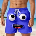 thumbnail image 1 of ibiyuan Mens Funny Swim Trunks Cute 3d Cartoon Face Quickdry Summer Beach Cruise Board Shorts Drawstring Waist Mens Bathing Suit Novelty Beachwear, 1 of 4