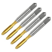 Uxcell 4 Pieces Spiral Point Taps M4 x 0.7 Metric Thread Titanium Coated High Speed Steel Threading Tap