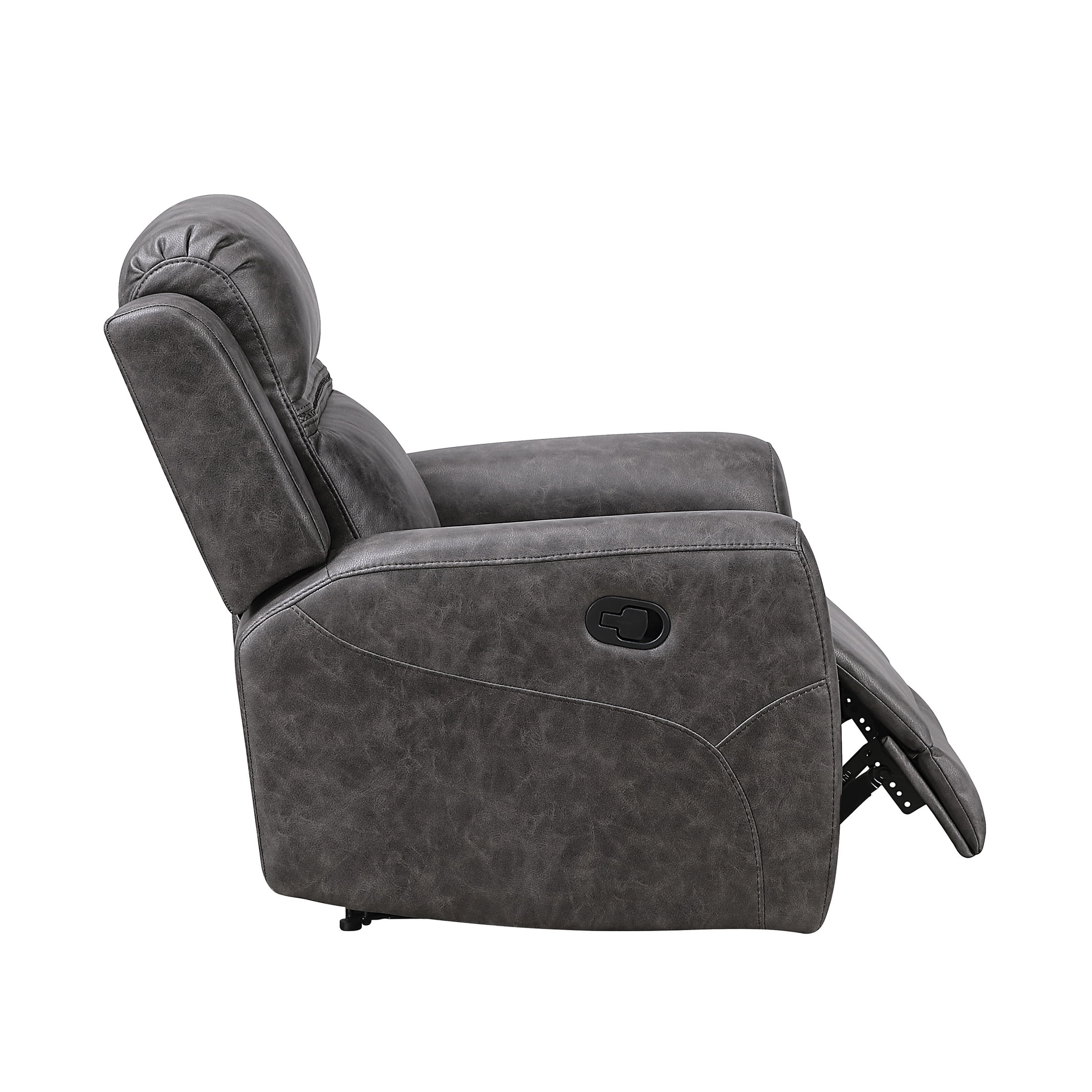 OakvillePark Vensley Microfiber Manual Reclining Chair, Charcoal
