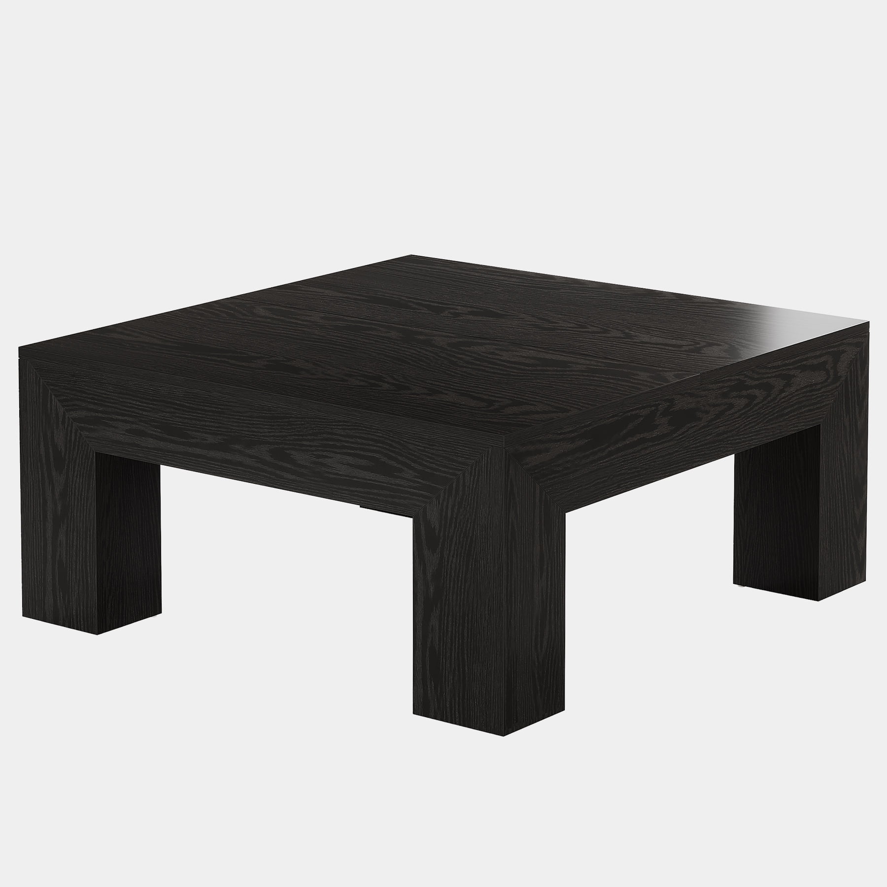 Fnova 39.4" Square Coffee Table, Farmhouse Wood Accent Center Cocktail Table with Sturdy Wooden Legs for Living Room, Easy Assembly