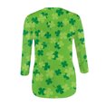 thumbnail image 4 of St. Patrick's Day Shirts for Women 3/4 Sleeve Lucky Clover Shamrock Graphic Tee Tops Casual Holiday Blouses Tunics, 4 of 4