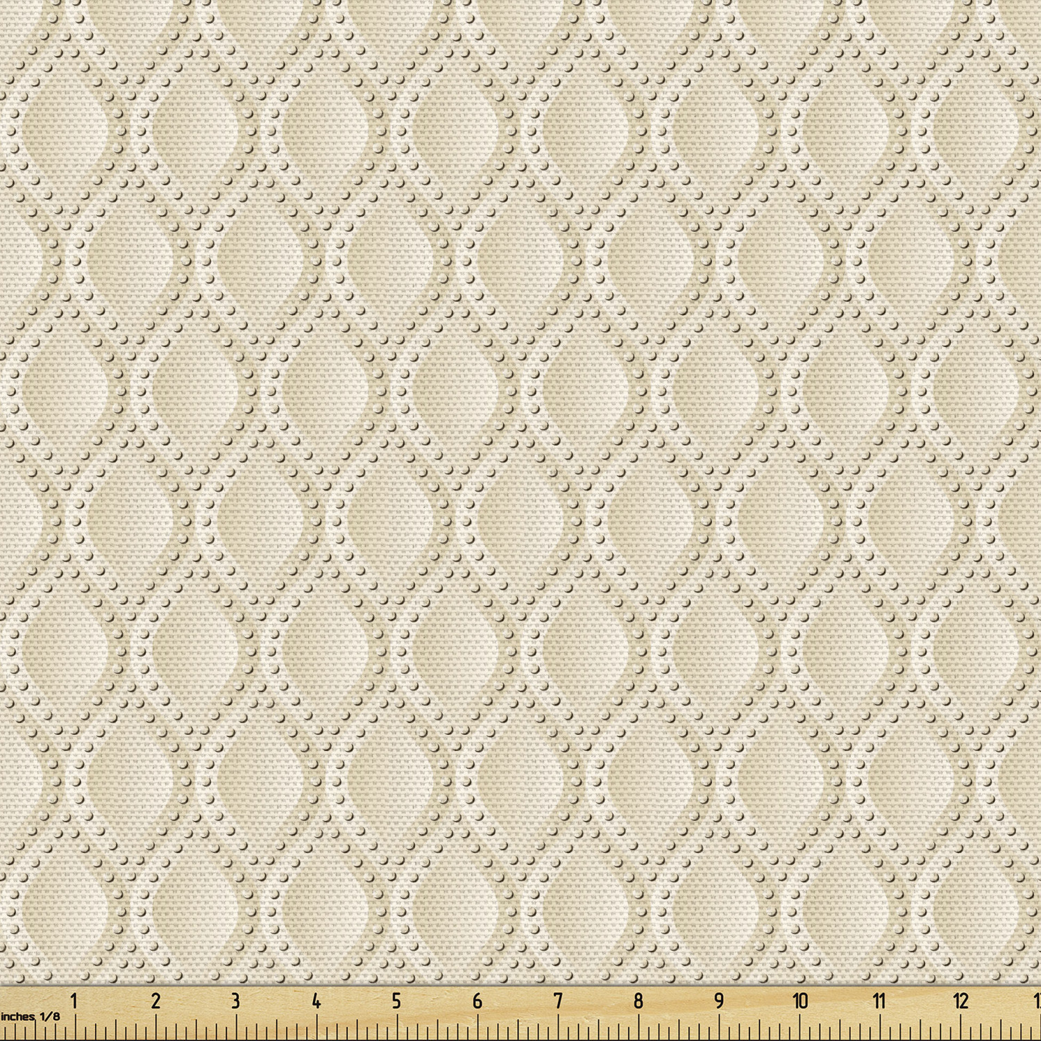 Neutral Color Fabric by the Yard, Classic Composition of Droplet Like  Elements Dotted Round Motifs, Decorative Upholstery Fabric for Chairs &  Home