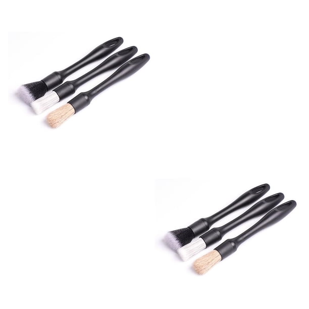 Riwesomey 3 Pieces/Set Car Dashboard Chair Detailing Automotive Cleaning Brush Exterior Tool Brushes Automobile Reusable PP Handle 3 en 1 2piezas