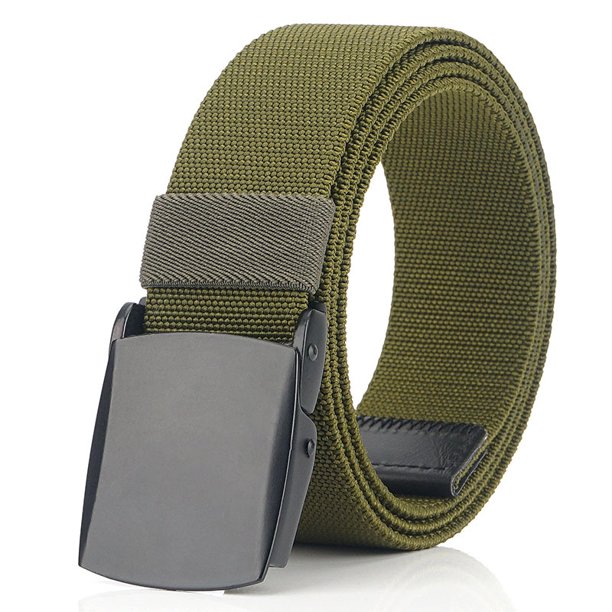 Cinturón de tela de nailon cortado a medida para cinturones militares para hombres con hebilla abatible para regalo del día del padre 120 cm, verde militar1-verde militar1- Sincero Electrónica
