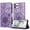 Purple, variant on ELEHOLD Case for iPhone 11 Pro Max, Sunflower Embossed Leather Wallet Case with Magnetic Closure & Kickstand,Rosegold