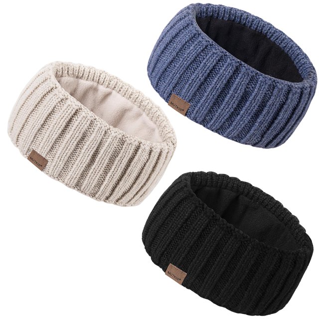 Diademas de invierno MUTKIS para mujer, paquete de 3 unidades, con forro polar