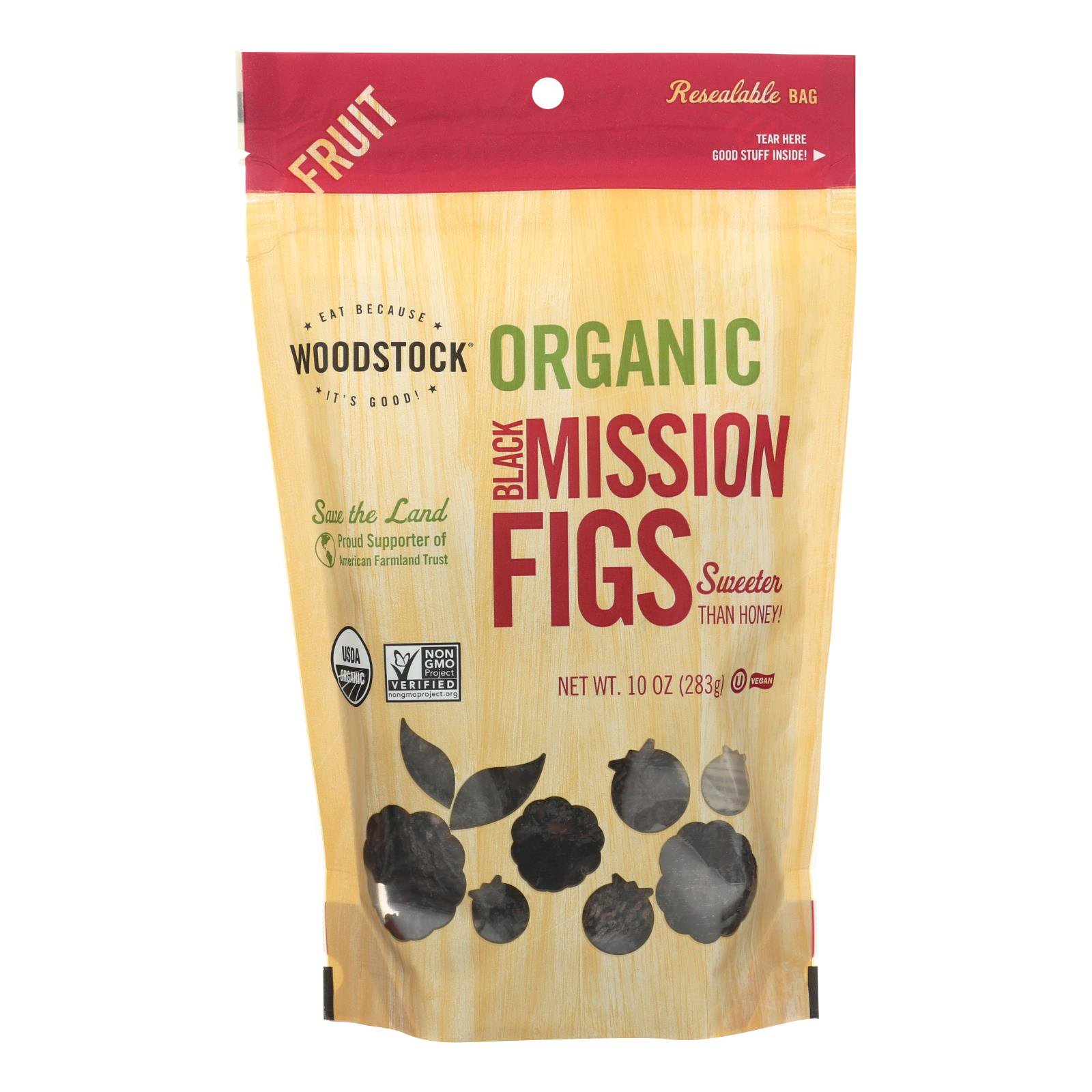 (Case of 8 )Woodstock Organic Black Mission Figs - 10 oz.