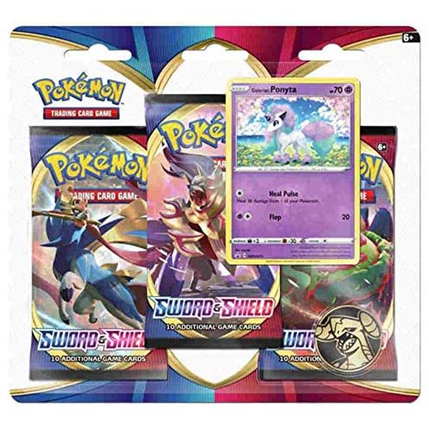 Pokemon Sun Moon Sword Shield 3 Booster Blister Pack Galarian Ponyta Walmart Com Walmart Com