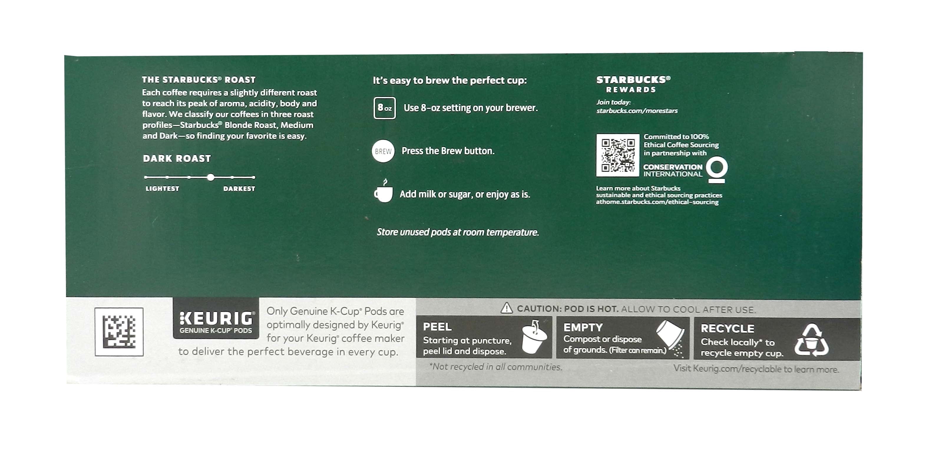Starbucks Coffee Caffe Verona Dark Roast K-Cup Pod, 72 Count