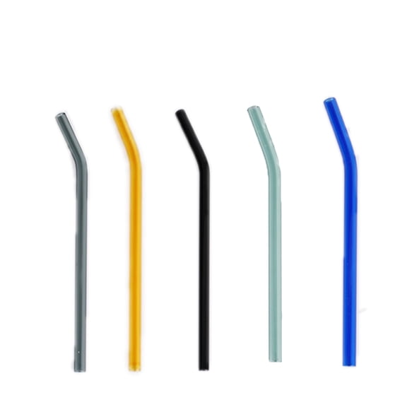 CCOCC Glass Straws,Borosilicate Glass Shatter-Resistant Design,Comfortable Rounded Drinking Straws,Portable Reusable Straw for Hot and Cold Beverages