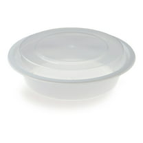 Asporto 12 oz Round Clear Plastic Soup Container - with Lid, Microwavable -  4 1/2 x 4 1/2 x 2 1/2 - 100 count box