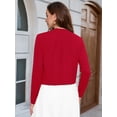 thumbnail image 6 of Chiclily Women's Long Sleeve Cropped Cardigans Sweaters Open Front Knit Short Shrugs for Dresses, Red M, 6 of 6