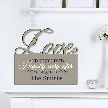 Happily Ever After Personalized Love Wall Sign, 13.75