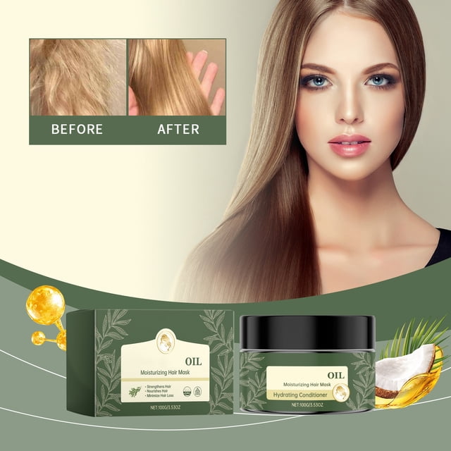 Cuidado del cabello Mascarilla para el cabello natural Hidrata e hidrata la mascarilla para el cuero cabelludo para reducir las puntas abiertas y el aceite para el cabello seco