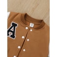 thumbnail image 3 of Baby Boy Letter Patched Thermal Lined Bomber Jacket & Sweatpants, 3 of 5