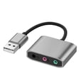 thumbnail image 1 of Dual USB AUX Converter, External Stereo Sound Card for Earphone, Microphone for Gaming Headset, No Driver Required, 1 of 5