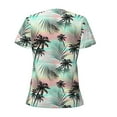 thumbnail image 3 of Uemuo Tropical Summer Palm Drawing Women's Deep V-Neck Low Cut Tops - Casual Loose Fit with Stainless Steel Loop, Soft, Breathable, Perfect for Office, Travel, and Daily Wear-X-Large, 3 of 5