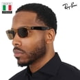 thumbnail image 3 of Ray-Ban RB2132 NEW WAYFARER BICOLOR POLARIZED Square Shaped Sunglasses for Men & Women - Includes Official Rayban Eyewear Kit - Ideal Formal & Casual Wear Sunglasses - Brown Lens, 3 of 7