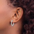 thumbnail image 3 of 925 Sterling Silver Polished Prong set Safety clasp Rhodium Plated With CZ Cubic Zirconia Simulated Diamond Hinged Hoop, 3 of 3