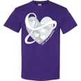 thumbnail image 3 of Inktastic Lung Cancer Awareness White Ribbon Around Heart T-Shirt, 3 of 5