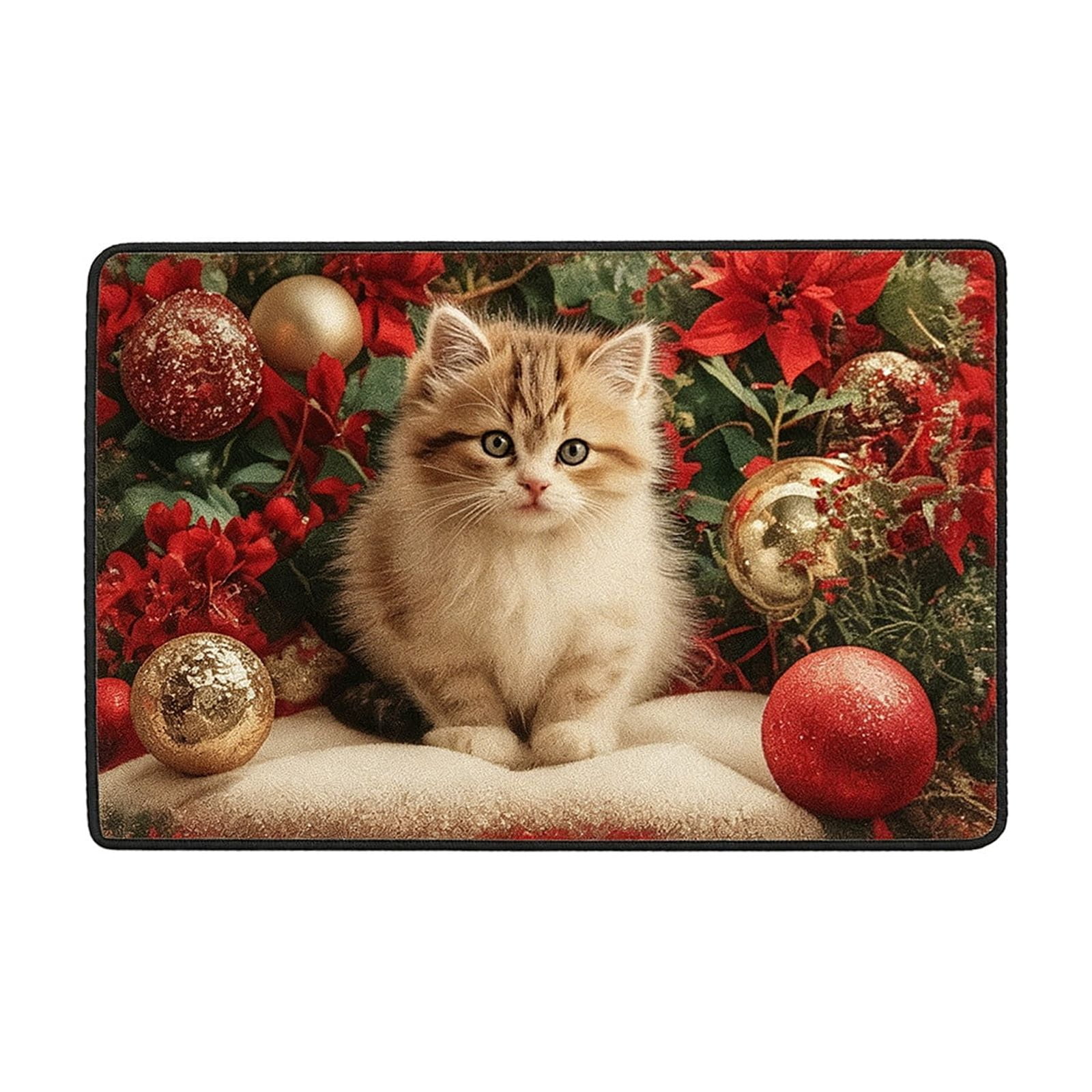 Christmas Decor Christmas Festive Decorative Floor Mat Home Entryway Mat Wear Proof Dirt Proof Absorbent Doormat