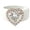 C-Dazzling White, variant on Flydeer Silicone Rings for Women Halo Heart Cut Solitaire Stackable Promise Engagement Ring 5A CZ Pave Wedding Band Size 7