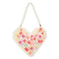 thumbnail image 2 of YIFEI White Heart-Shaped Beaded Wristlet and Coin Purse for Evening Event and Wedding Party, 2 of 5