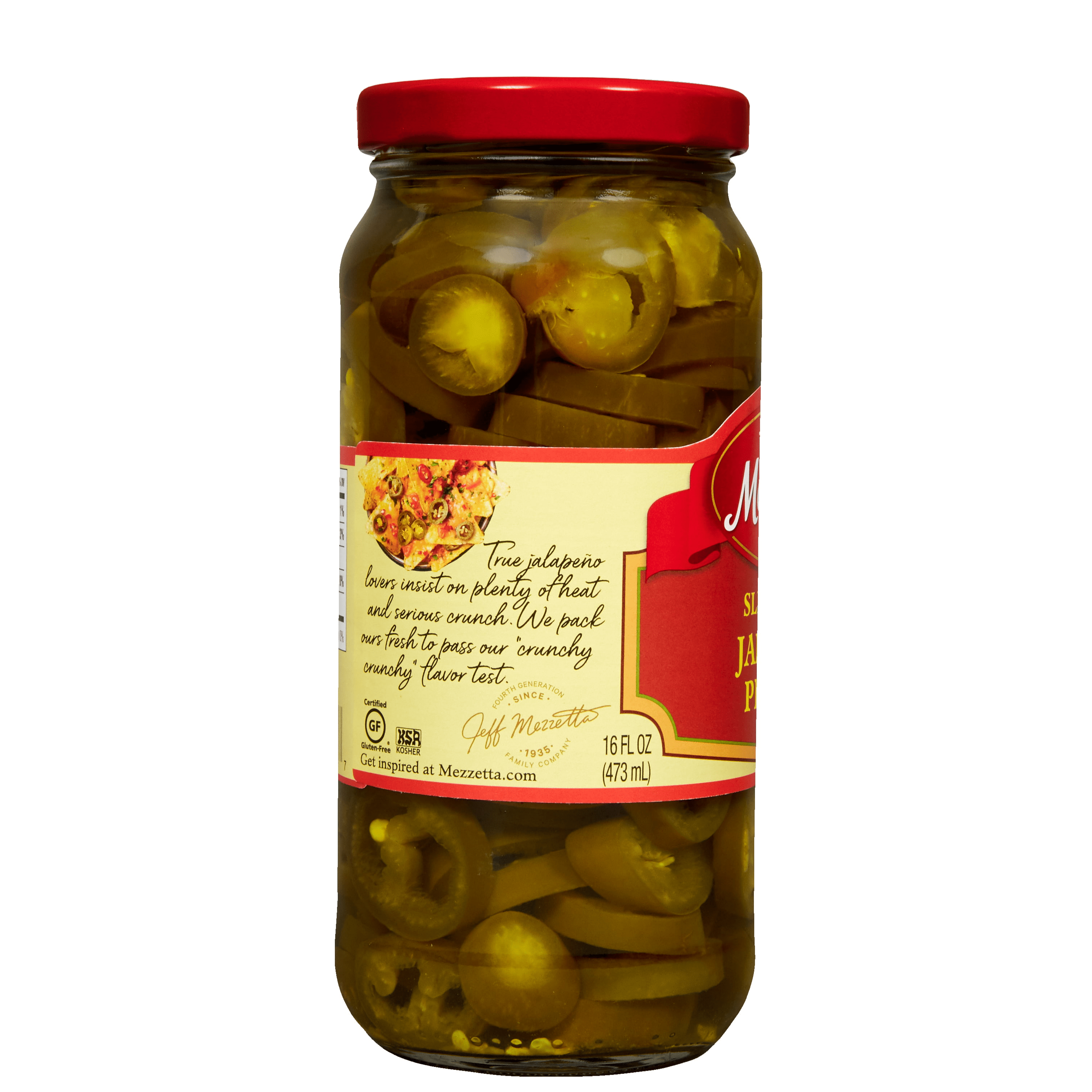 (4 pack) Mezzetta Sliced Hot Jalapeño Peppers, 16 fl oz Jar