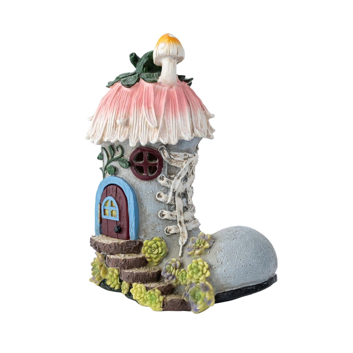 HOMETRENDS GARDEN STATUES - PINK/GREY BOOT