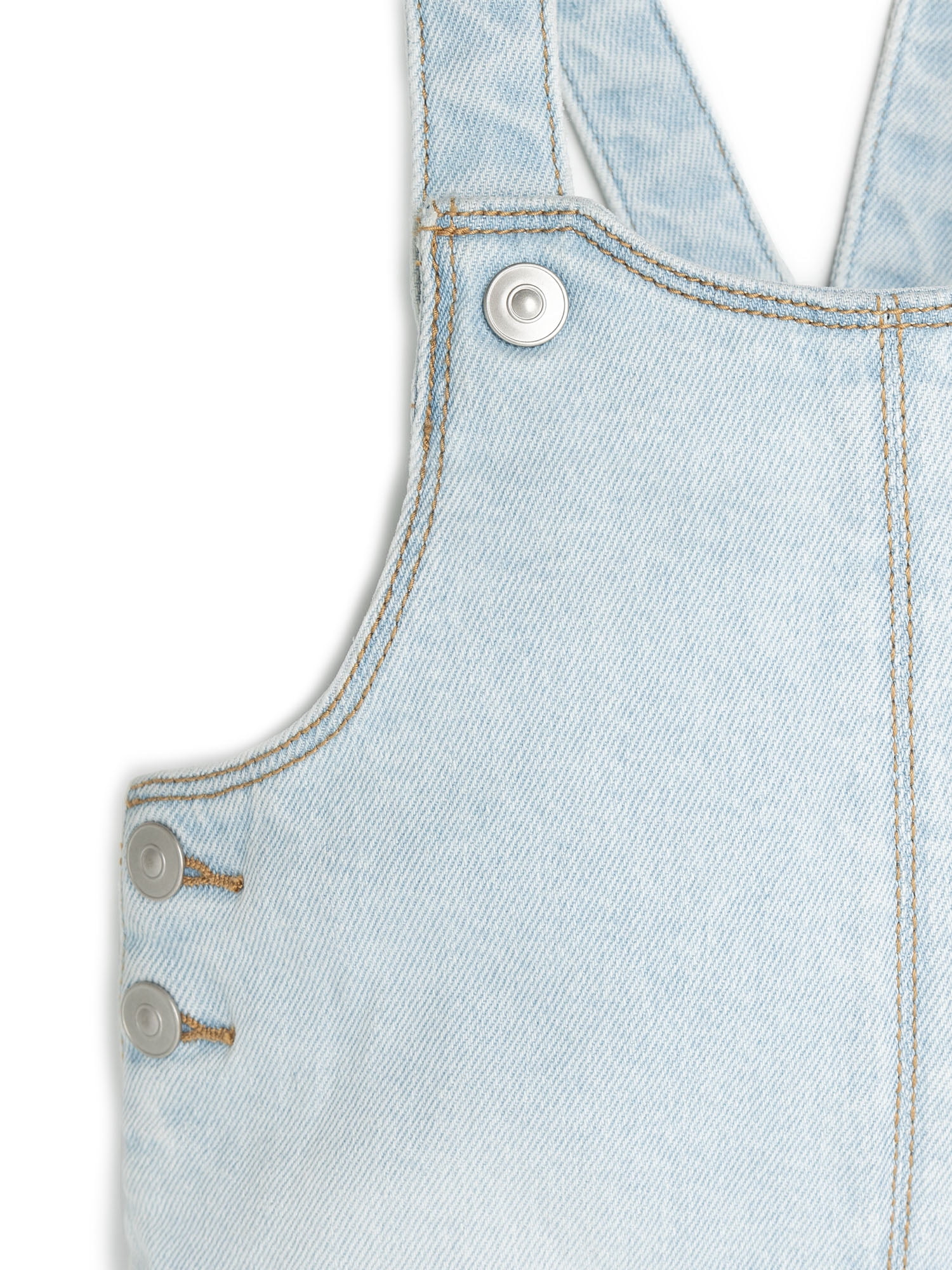 Wonder Nation Toddler Girls Denim Shortalls, Sizes 12M-5T