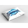 thumbnail image 2 of Ambesonne Dolphin Pillow Sham 2 Pack, Vibrant Colored Fish, 26"x20", Dark Blue Pale Blue, 2 of 3