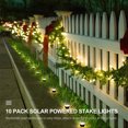 thumbnail image 4 of Paquete de 10 luces solares para estacas, luces decorativas navideñas para exteriores, alambre de co Meterk Luces de camino, 4 of 7