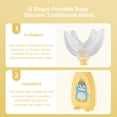 thumbnail image 4 of Wosthever Cepillo de portátil de silicona en forma de U para niños pequeños, cepillo de de doble cara para entrenamiento de bebés Suministros de limpieza para el hogar amarillo claro L, 4 of 6