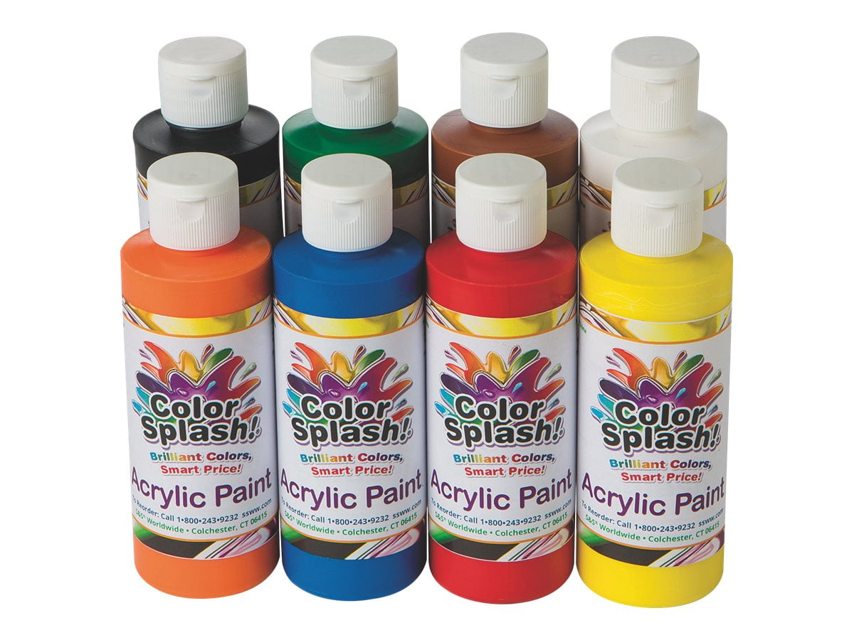 Color Splash! - Paint - acrylic - assorted colors - 8 fl.oz (pack of 8 ...