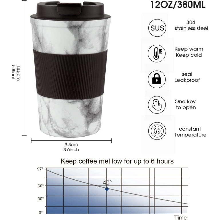 12 Oz Stainless Steel Vacuum Insulated Tumbler Coffee Travel Mug Spill Proof  with Lid Thermos Cup for Keep Hot/Ice Coffee Tea Beer - China Cup and Mug  price