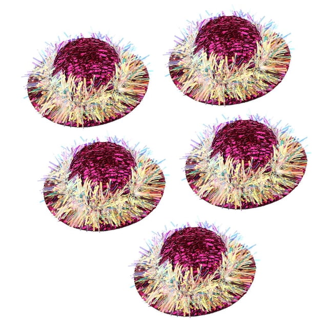 5 Unids Mini Muñeca Sombrero Sunnimix Accesorios de Sombreros Rosa roja