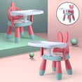 thumbnail image 3 of Silla portátil para comer para bebés, asiento de con bandeja , de comedor antideslizante, taburete bajo, ños - Conejo do SM SunniMix Sillas para niños, 3 of 6