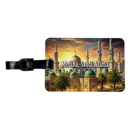 Medina, Saudi Arabia Travel City Country Stamp Faux Leather Travel Luggage Tag