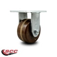 thumbnail image 2 of 6 Inch Extra Heavy Duty High Temp Phenolic Wheel Rigid Top Plate Caster SCC, 2 of 2