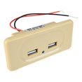 thumbnail image 1 of 12V - 24V Enchufe de USB dual para automóvil para tableta con cámara digital para automóvil 3.1A 3.1A beis Soledad Panel de salida de coches, 1 of 7