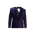 thumbnail image 3 of Statement Bellagio-12 Tailored 3Pc 1 Button Mens Purple Tuxedo With Shawl Lapel Super 150'S Extra Fine Italian Fabric By Alberto Nardoni Brand Designer, 3 of 3