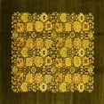 thumbnail image 1 of Ahgly Company Machine Washable Indoor Square Oriental Yellow Industrial Area Rugs, 8' Square, 1 of 4
