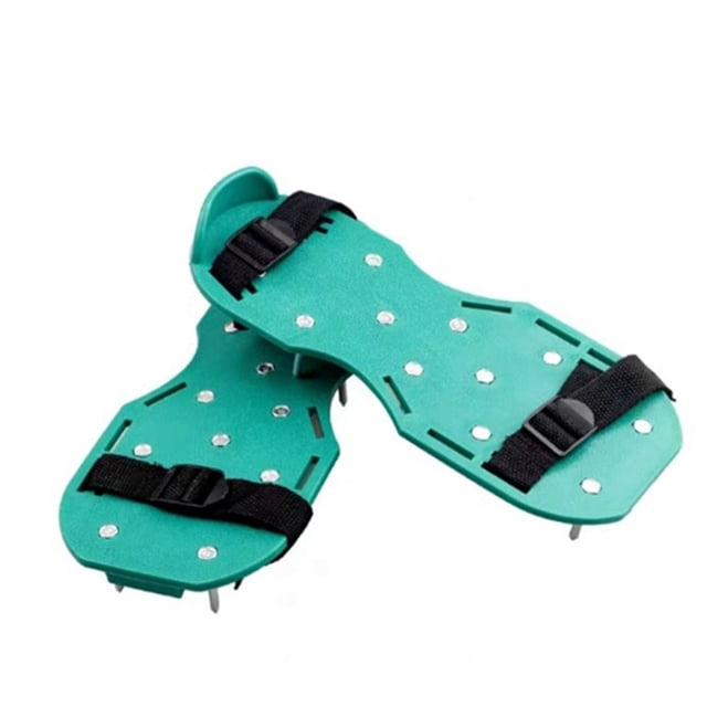 Zapatos aireadores de césped, sandalias con púas para jardín, zapatos de aireación de suelo y patio con correas ajustables para el cuidado del césped