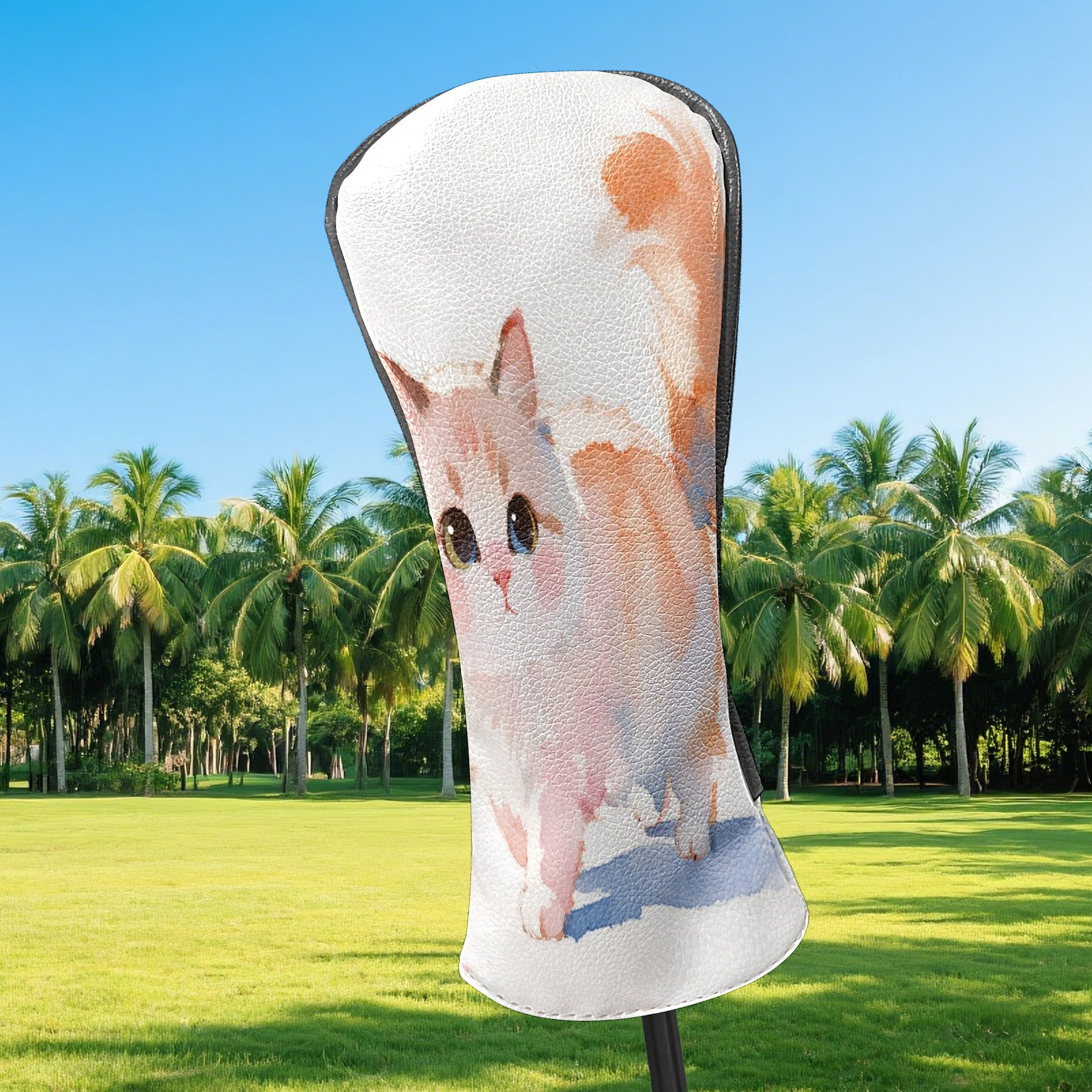 Golf Club Head Cover Waterproof Leather Golf Accessories HeadCovers Set Driver Headcover for Women Men Cute Cat