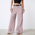 thumbnail image 2 of DHFJKG Polka Dot Jeans Womens Loose Fit Mid Rise Denim Trousers Wide Leg With Pockets Soft Trousers, 2 of 6