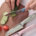 thumbnail image 4 of Paring Knife, Nordic Pink Stainless Steel Fruit Knife with PP Ergonomic Handle and Safety Cover – Kitchen, Fruit Peeling, Vegetable Prep, Camping and Daily Food Cutting – 1 Pack, 4 of 5