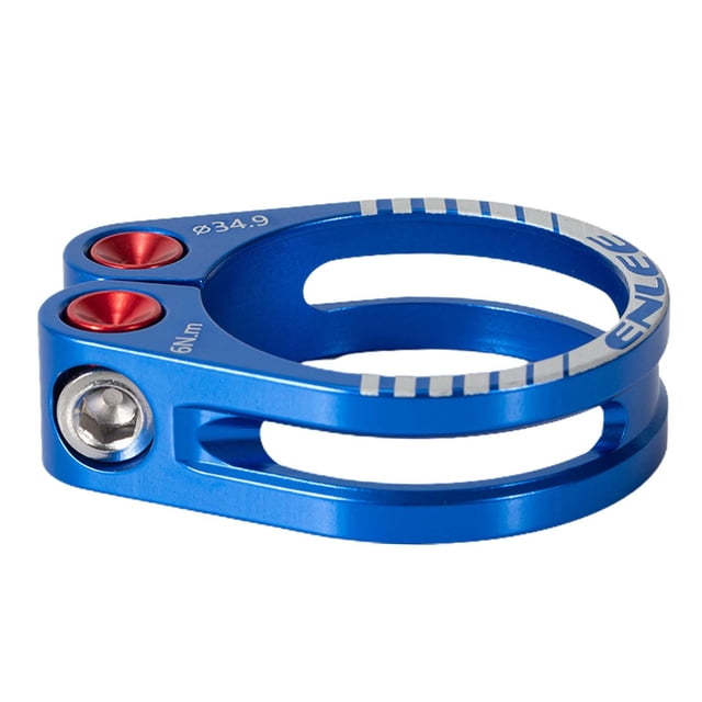 Abrazadera de tubo de tija de sillín con pernos de aleación de aluminio para uso informal Azul 349 mm