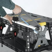 Keter Heavy-Duty Folding Workbench, Portable Work Table with 12 Adjustable Clamps
