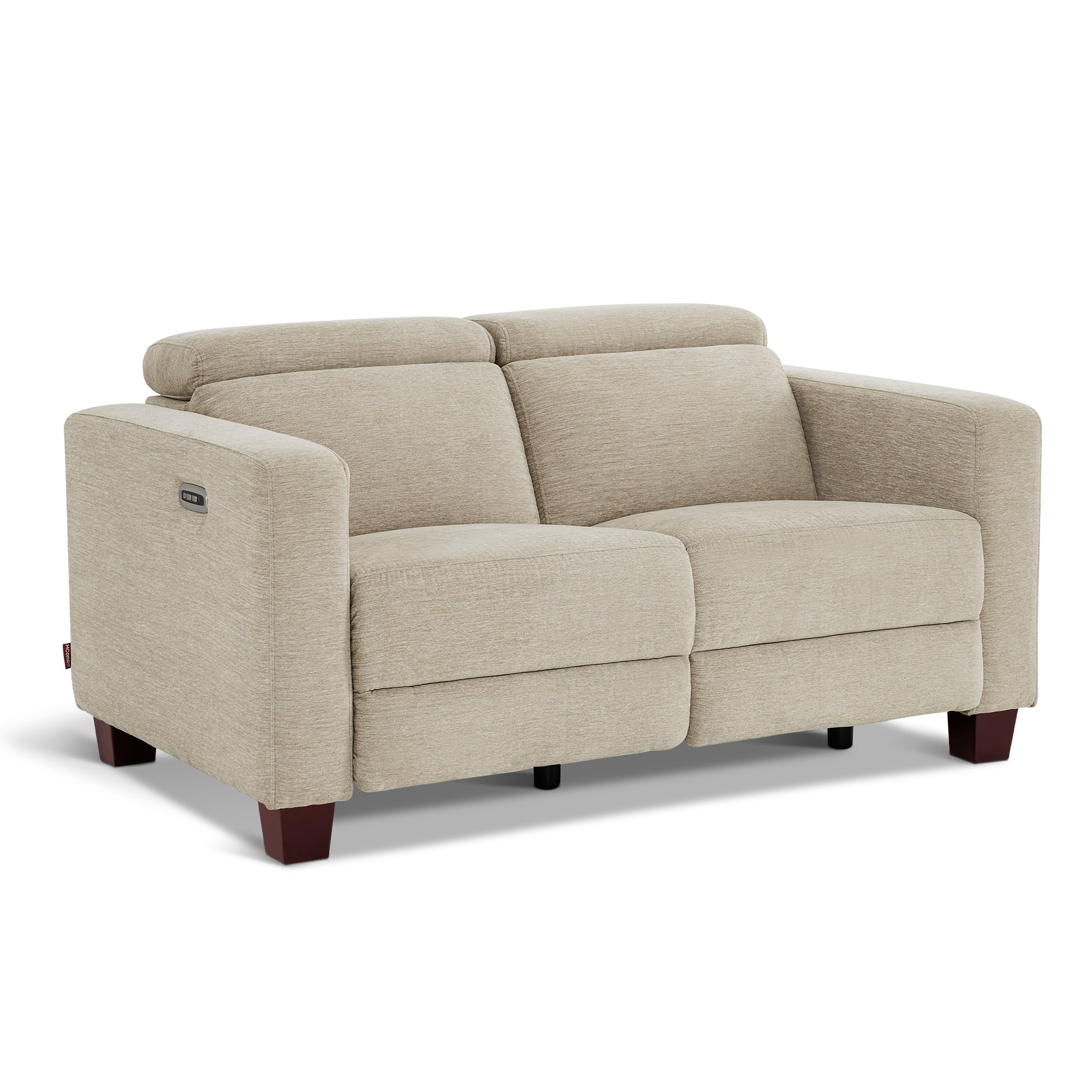 MCombo 62.2'' Wall Hugger Power Loveseat Recliner Sofa for Living Room, Office, Fabric, Beige
