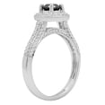 thumbnail image 2 of Dazzlingrock Collection 1.00 Carat (ctw) 10k Round Black & White Diamond Bridal Halo Engagement Ring 1 CT, White Gold, Size 6.5, 2 of 3